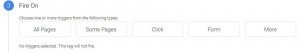 google tag trigger pages